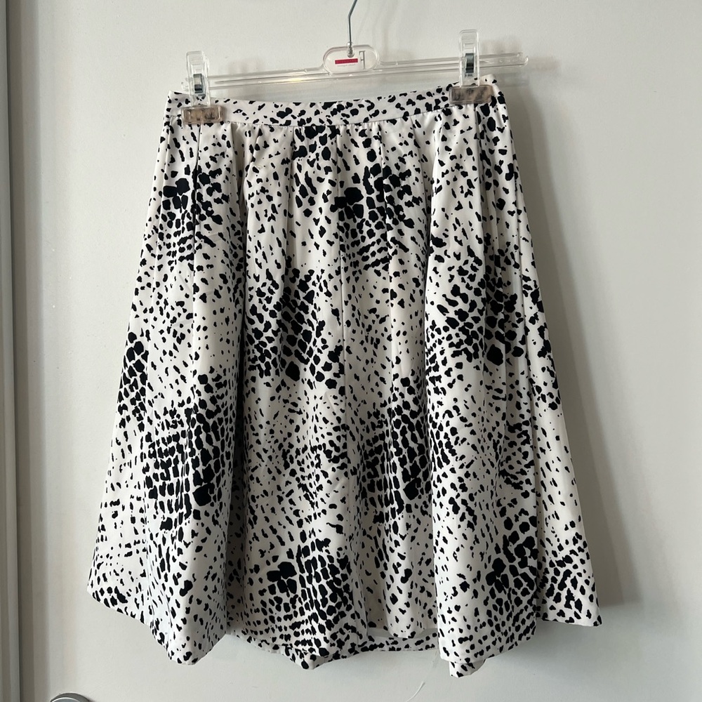 Pink Tartan Black and White A-Line Skirt